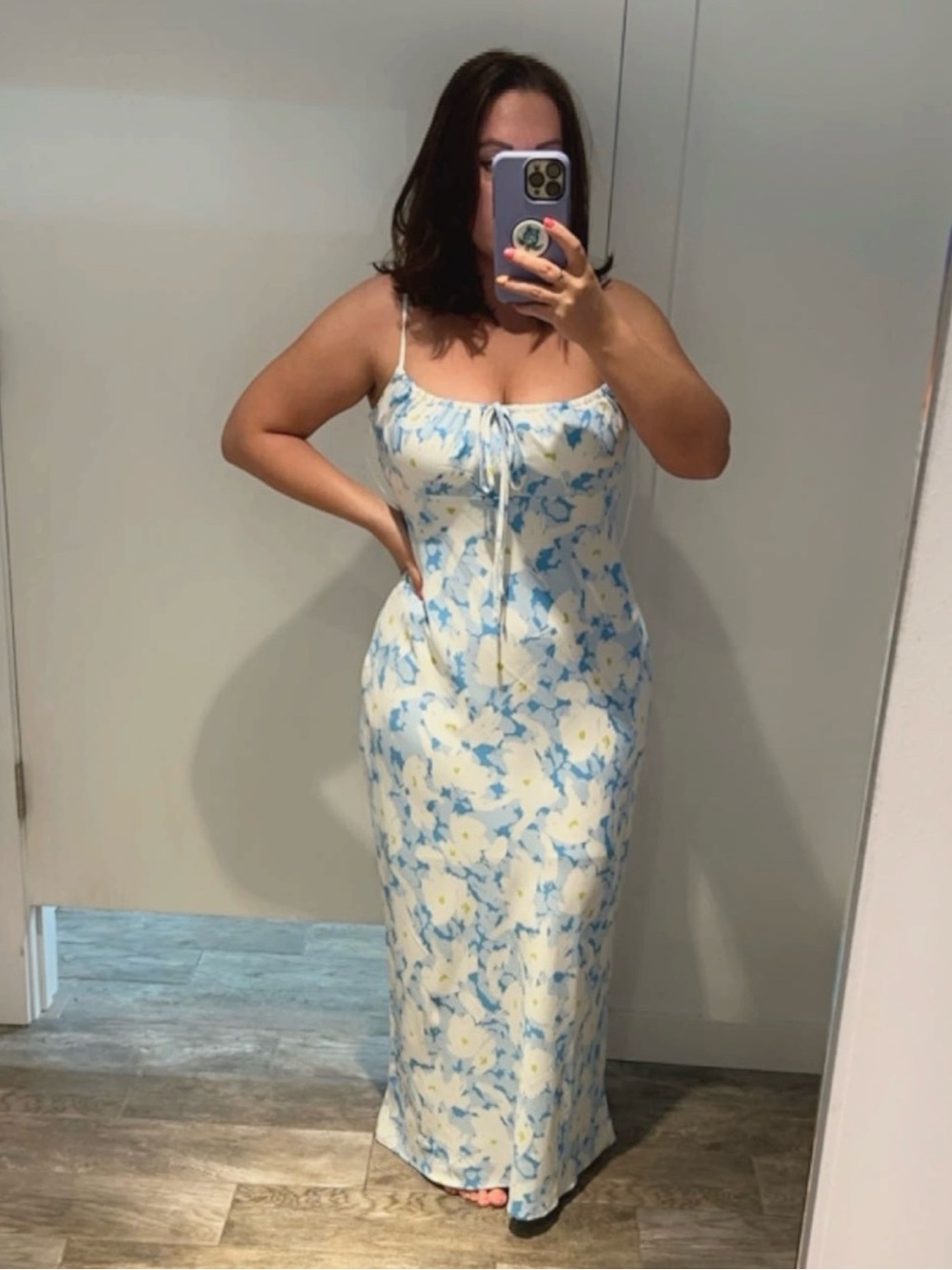 Le Lis Maxi Dress with Blue Floral Print